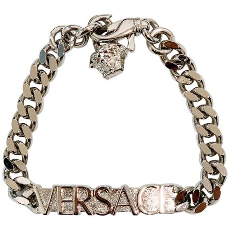 silver versace bracelet|versace necklace silver.